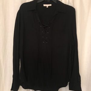 WAYF Lace Up Blouse